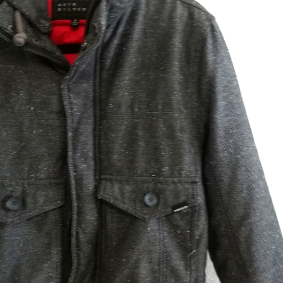 Quiksilver Gray Denim Winter Jacket Sz S - Picture 4 of 15